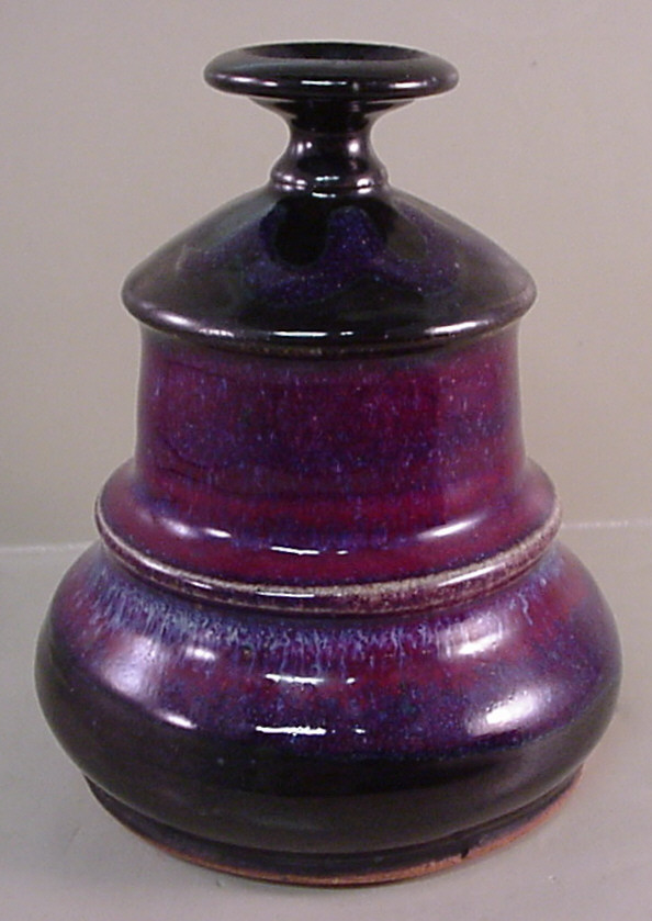  Studio Art Pottery Vase/Candlestick EUC Cobalt Blue Violet Portland OR